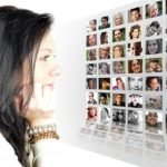 woman on social media sites