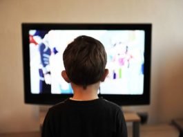 boy watching tv