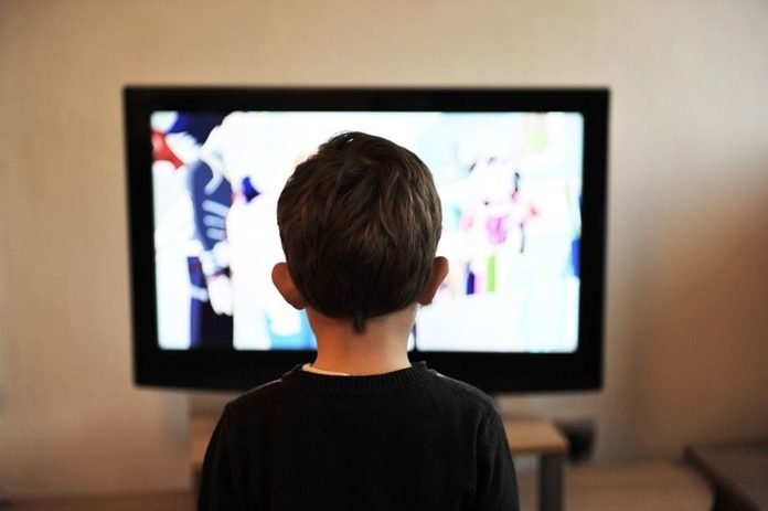 boy watching tv