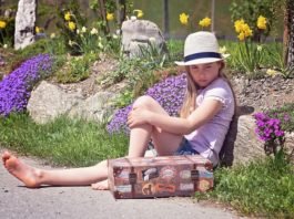 girl sitting alone